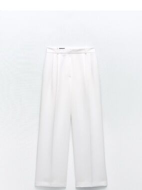 Zara White High-Waist Pants NWOT Size XL